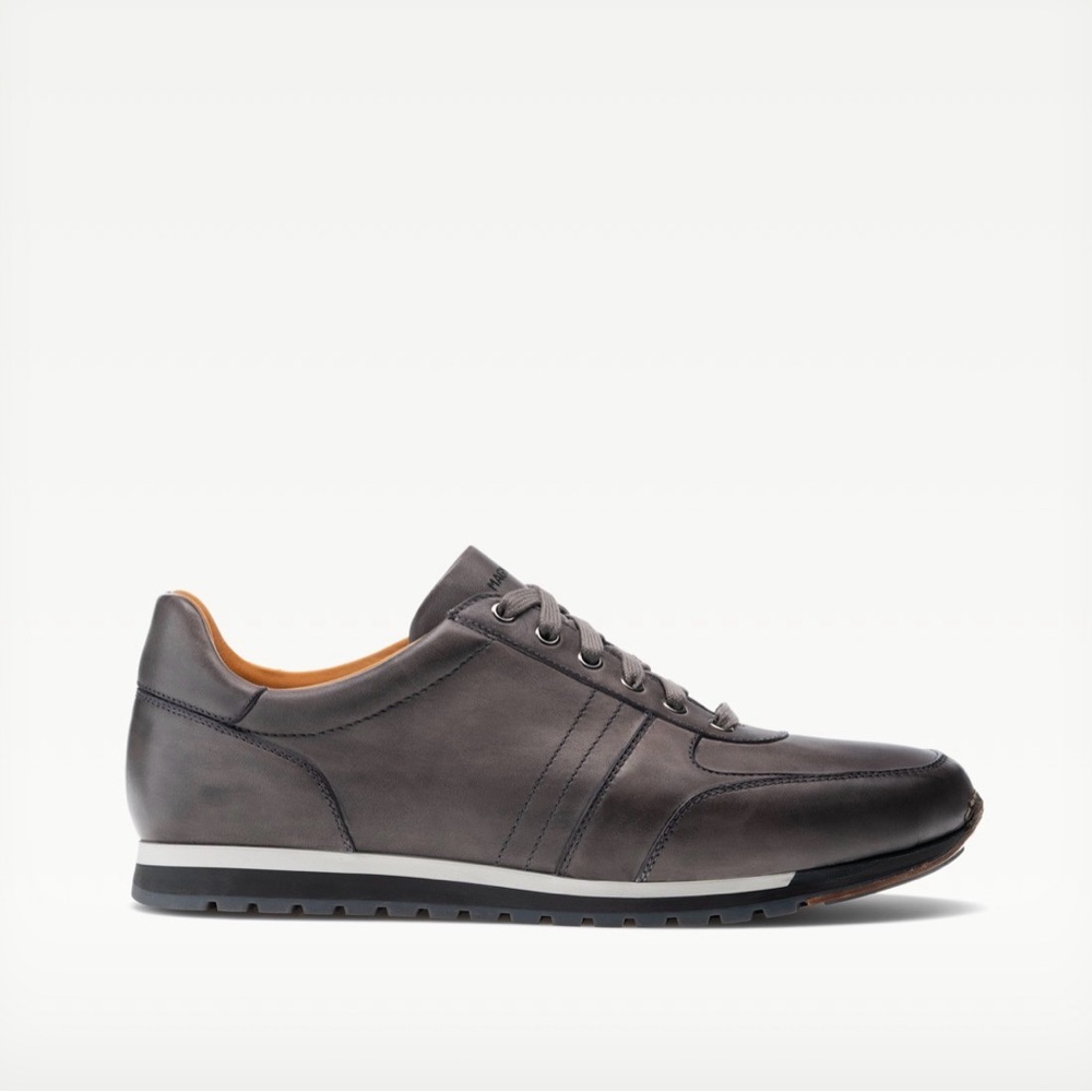 Magnanni Dark Gray Leather Sneakers